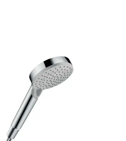 Hansgrohe Handbrause in verchromtem Design, runde Kopfbrause mit gleichmäßig angeordneten Düsen. Ideal für die Bad- oder Duschmontage.